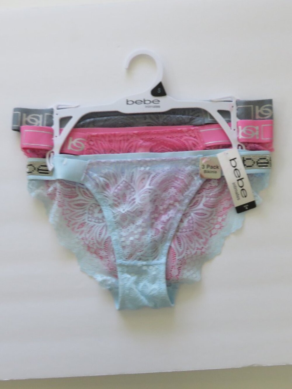 (#124) Bebe Lace Bikini Women's 3 Pack Underwear Size S